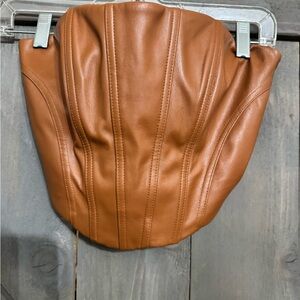 Brown Leather Corset Top